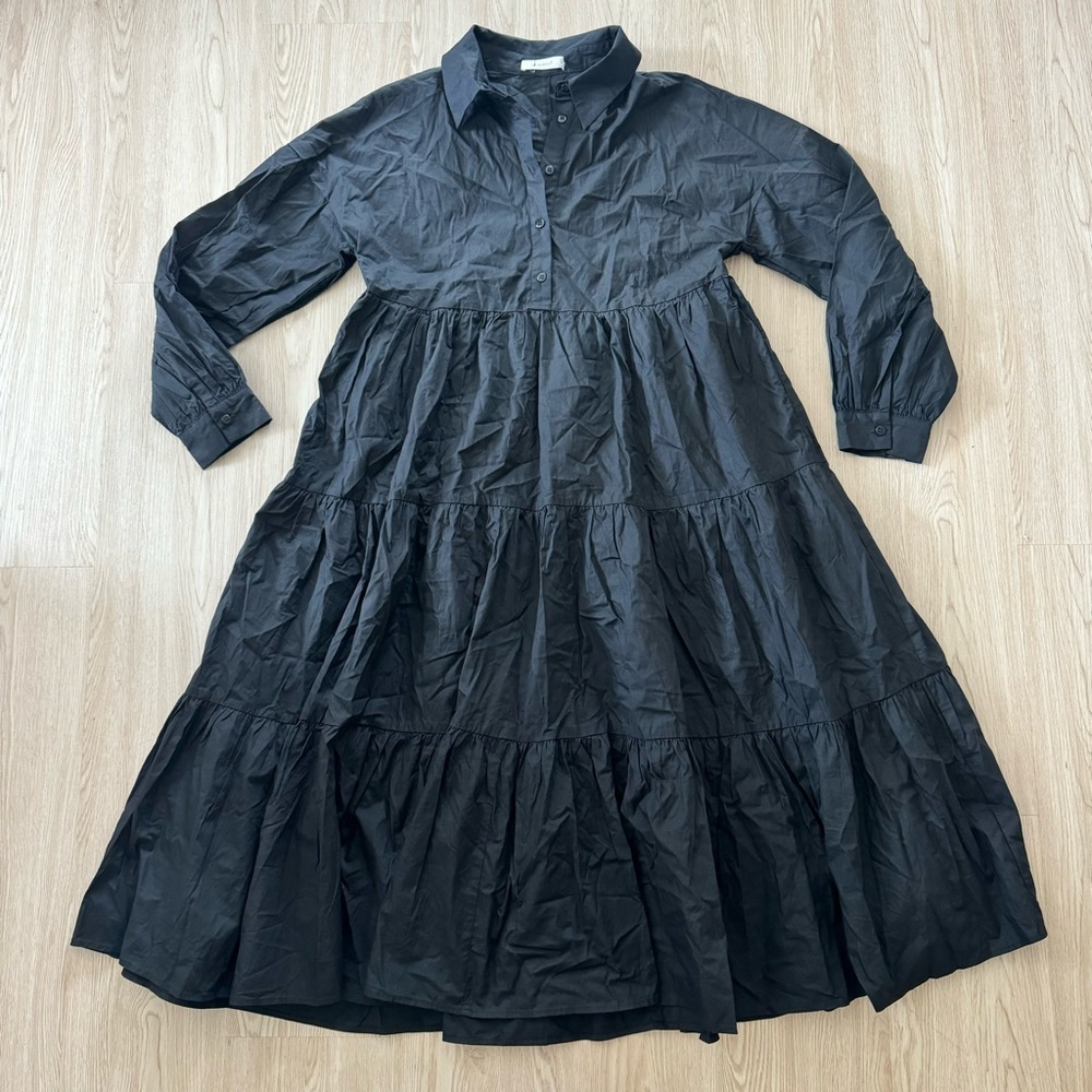 Pinkblush long sleeve button up tiered midi dress nwt - Picture 5 of 5